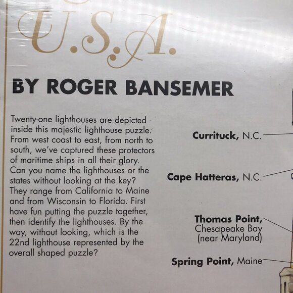 Vintage USA Lighthouse Jigsaw Puzzle 600+ Pieces America Ocean New Sealed READ - Picture 5 of 8